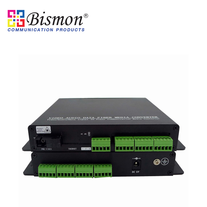 8-CH-Audio-BIDI-balanced-Converter-Single-fiber-20KM-SM-SC-Connector